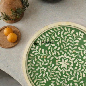 Plateau de service mobile artisanal en os incrusté, design moderne et luxueux, pour table à manger et décoration intérieure, par Tradebyd - Product Image 6