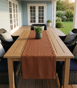 Camino de Mesa Rústico Ecológico de Lino, Tejido Sólido, Decoración para Mesa de Comedor, para Hogar, Bodas, Restaurantes y Hoteles - Product Image 2