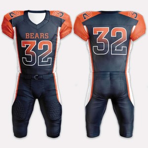 Ensemble de maillots de football américain pour hommes, imprimé jaune éclair, col en V, uniforme sublimé, vêtements de sport respirants, vente en gros - Product Image 2