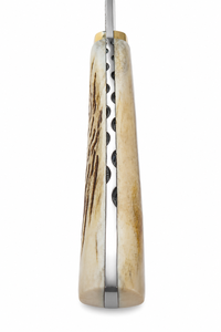Cuchillo de acero con alto contenido de carbono con mango de asta de ciervo y funda de cuero personalizada - Product Image 2