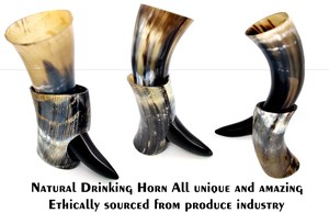 Cuerno Vikingo Antiguo para Beber, Tamaño Mediano, para Cocina y Mesa, Cuerno de Búfalo Vikingo a Precio Económico con Descuento - Product Image 2