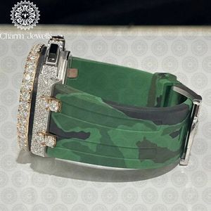 Montre de luxe pour homme Charm, boîtier de 40 mm, mouvement mécanique analogique, bracelet en acier inoxydable serti de diamants, cadran en verre lumineux, automatique - Product Image 4