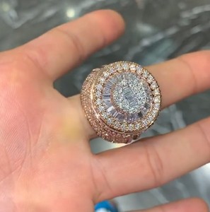 Hip Hop Jewelry Luxury Mossanite Cuban <b>Ring</b> for <b>Men</b> 925 Sterling <b>Silver</b> Rapper <b>Ring</b> VVS Moissanite Diamond Cuban <b>Ring</b> - Product Image 4