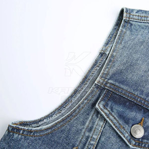 Gilet en jean d'hiver pour homme, respirant, style décontracté avec boutons sur le devant et tissu doux 100 % coton, service OEM - Product Image 5