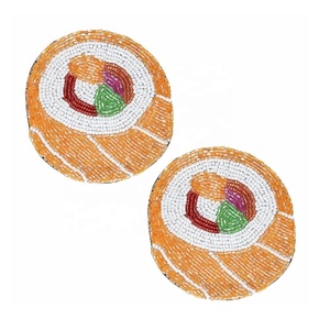 Handmade Glass Beads Sushi Coaster Set of 4 Tea Cup Drink Glass <b>Coffee</b> Mugs Dining <b>Table</b> Use Coaster Office <b>Table</b> Home Coaster - Product Image 3