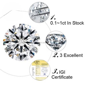 D'VINS JEWELS Precio al por Mayor CVD Diamante Cultivado en Laboratorio de 1.0 Quilates F VVS2 de Forma Redonda con Certificado IGI - Product Image 6