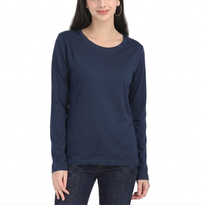 Camiseta de Cuello Redondo de Alta Calidad para Mujer, Hecha a Medida, Talla y Color Personalizables, Tejido de Punto, Poliéster/Algodón, Ropa Casual - Product Image 4