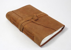 Carnet quotidien artisanal de haute qualité, relié à la main, en papier de coton, avec couverture en cuir de buffle, style antique - Product Image 2
