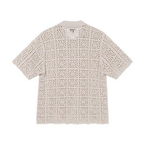 เสื้อโครเชต์ผู้ชายไซส์ใหญ่ สำหรับใส่ลำลองฤดูร้อน แขนสั้น ผ้าฝ้ายถัก 100% ติดกระดุม กันยับ ระบายอากาศ แห้งเร็ว รับสั่งทำ - Product Image 4