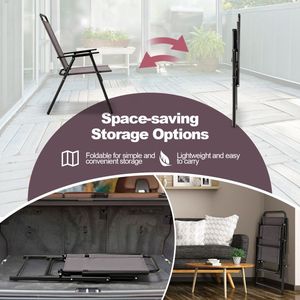 Ensemble de 4 chaises de jardin pliantes d'extérieur avec accoudoirs et dossier, design confortable en toile - Product Image 6