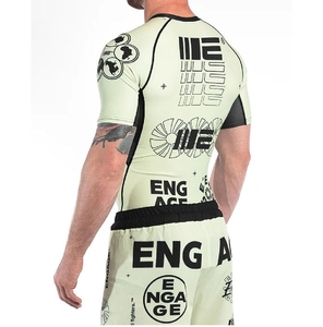 Rashguard personnalisé imprimé par sublimation, Rashguard MMA, Rushguard BJJ, Rashguard MMA OEM pour hommes, Rashguard à manches courtes - Product Image 3