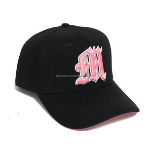 Gorra de béisbol de dos tonos con logotipo personalizado estilo popular a la moda con letras en inglés antiguo bordadas - Product Image 5