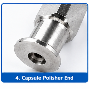 Polisseur de capsules pour embouts Olive 28 mm, Brosse d'échantillonnage ORL, Manche métallique long, Connecteur hexagonal, Instrument chirurgical - Product Image 5