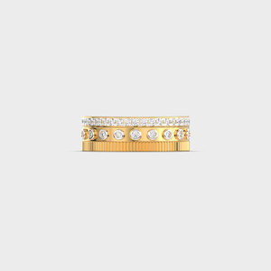 18K Gold Yellow Eternity Band <b>Ring</b> with Round Brilliant Cut Diamonds Pave Setting <b>Iced</b> Out Party Jewelry Unisex - Product Image 1