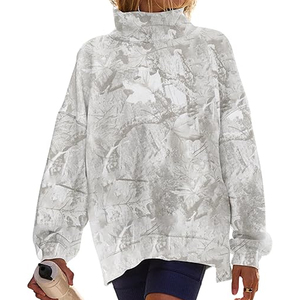 เสื้อสเวตเชิ้ตแขนยาวลายพรางสำหรับผู้หญิง คอเต่า มีกระเป๋า ใส่สบาย ระบายอากาศได้ดี น้ำหนักเบา สไตล์ลำลอง เหมาะสำหรับฤดูใบไม้ร่วง - Product Image 1