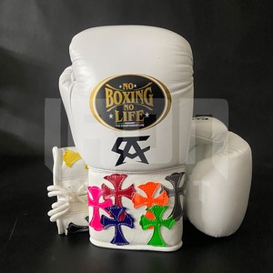 ถุงมือชกมวยโครมฮาร์ทส์แบบมืออาชีพ รุ่น No Boxing No Life หนังวัวแท้คุณภาพสูง หนาพิเศษ ปรับแต่งได้ ขายดี - Product Image 3