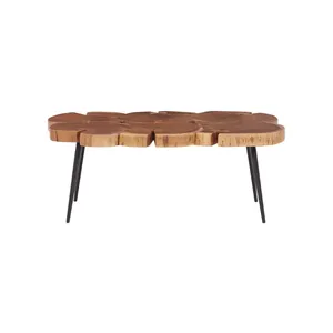 Mesa de Centro de Madera de Nogal con Borde Natural, Diseño Moderno, Ecológica y Duradera, para Sala de Estar - Product Image 2