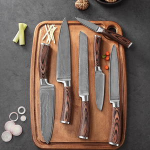 Ensemble de couteaux de chef en acier Damas, couteaux de cuisine avec étui en cuir, outils de cuisine professionnels pour la maison et la restauration - Product Image 2