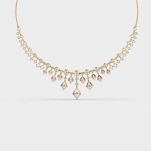 Exclusive High Jewelry 18K Gold IGI Certified Luxury Bridal <b>Statement</b> <b>Necklace</b> Draped Cascade Design | Royal Luxury for Women - Product Image 1