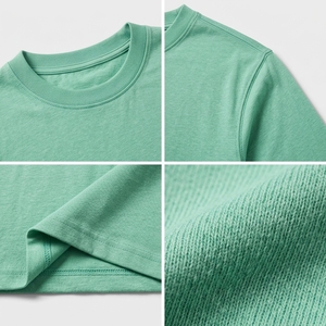 2022 Regular Crew Neck Full Sleeved Eco-Friendly Breathable Quick Dry Women's 100% Cotton High Quality Plain Dyed 200g T-<b>shirts</b> - Product Image 6