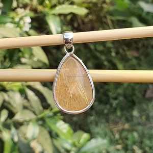 925เงินสเตอร์ลิงสร้อยคอควอตซ์สีทองประดับรูปหยดน้ำขนาดใหญ่สไตล์ศาสนาที่งดงามสร้อยคอชุบทองใช้ได้ทั้งชายและหญิง - Product Image 5