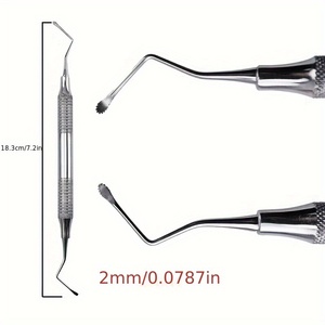 Cureta Quirúrgica Dental Profesional Lucas de Doble Extremo, Cureta Ósea de Acero Inoxidable, Instrumento Quirúrgico Dental con Certificación ISO - Product Image 2