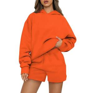 Ensemble de survêtement pour femme, coupe classique, 2 pièces, en molleton 100% coton respirant, vêtements décontractés, streetwear, tenue assortie - Product Image 3