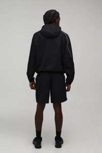 Veste coupe-vent technique noire pour homme, personnalisée, de qualité supérieure, avec passepoil, légère, imperméable, veste softshell sportive - Product Image 5