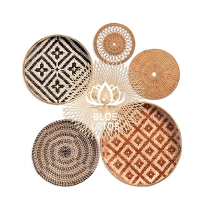 PREMIUM QUALITY Boho Wall Decor <b>Set</b> Seagrass Wall Hanging Basket For Elegant Living Room Art And Beautiful Table Fruit <b>Plates</b> - Product Image 1