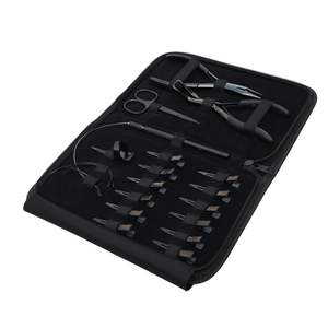 Kit complet d'outils pour extensions de cheveux noirs avec pince à perles, pince à fermer les perles, aiguilles courbées pour extensions de cheveux et mini-ciseaux - Product Image 1