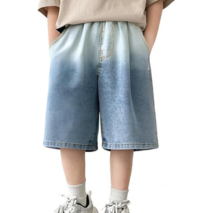 Custom Logo Acid Wash Denim Jorts Streetwear Baggy Fit Vintage Jean <b>Shorts</b> Manufacturer - Product Image 1