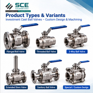 บอลวาล์ว ASTM A743 CF8M SS316 ผลิตด้วยวิธี Lost Wax Investment Casting และ CNC Machining พร้อมหน้าแปลนเกลียวเหล็ก สำหรับงานสุขภัณฑ์ รับผลิตแบบ OEM/ODM - Product Image 1