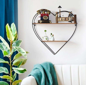 Étagères murales flottantes élégantes en forme de cœur, étagère de rangement murale pour la maison, les hôtels, le salon, la cuisine, décoration, fabriqué en Inde - Product Image 4