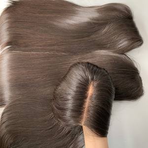 Peluca de encaje completo recto de hueso de grado 12A, máquina de Color Natural superdibujada doble vietnamita, trama doble para mujeres negras - Product Image 3