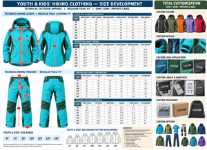 Ropa de Senderismo Personalizada para Jóvenes y Niños |   Trial Aqua Deep Forest Seis Variaciones de Color |   Ropa de Senderismo |   Chaqueta y Pantalón | - Product Image 6