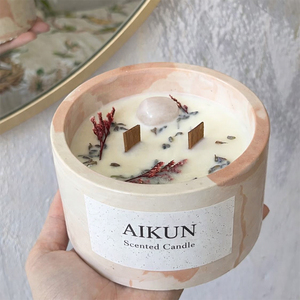 Bougie parfumée en ciment AIKUN Boutique Aromathérapie, couleur grise, pour la décoration de la maison, cadeau, spa, présentation - Product Image 2