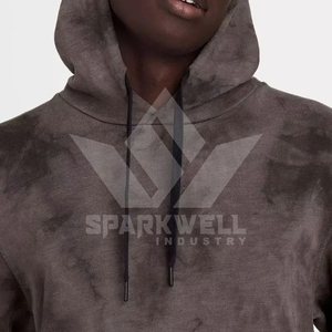 Sweat à capuche décontracté pour homme en molleton bouclette 100 % coton, coupe oversize, avec poche frontale et logo, anti-boulochage, collection automne - Product Image 5