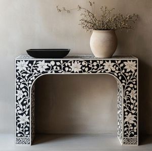 Luxury Wooden Bone Inlay Console Table With Decorative Drawer Storage For Premium Interior Spaces - Product Image 2