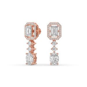 Boucles d'oreilles en or 14 carats et 10 carats avec diamants de laboratoire 3,10 carats, taille émeraude ovale brillant, légères, style unique, prix direct usine - Product Image 6