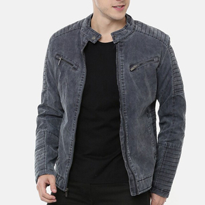 Pocket Style Windproof Outfit <b>Men</b> <b>Leather</b> <b>Jacket</b> Long Sleeved Regular Fit <b>Men</b> <b>Leather</b> <b>Jacket</b> - Product Image 5