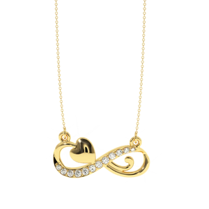 Pendentif Cœur Infini en Or 14K pour Femme Ajretail, Diamant Naturel de 0,14 Carat, Couleur HI, Pureté VS-SI, Symbole d'Amour Infini - Product Image 1