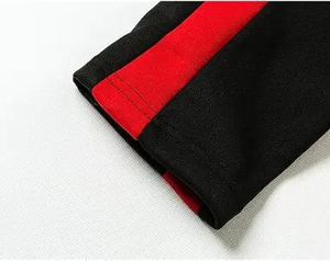 Conjunto Deportivo para Hombre, Negro con Rayas Rojas, Manga Larga, Informal, para Otoño, Transpirable, Material de Poliéster, Corte Regular - Product Image 4