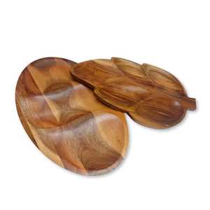 Stainless Steel Leaf Compartment Tray Set Divided Serving <b>Platter</b> Tabletop Fruit Snack Plate Modern Luxury Dishwasher Safe - Product Image 1