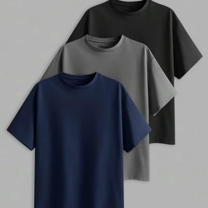 Best Quality Gray Color O Neck Men's Summer T-Shirts Knitted Fabric Custom Solid Color Short Sleeve T Shirts For Men From BD - Product Image 1