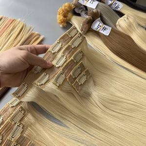 Extensión de cabello con Clip, cabello humano 100% de color resaltado, Sin extensiones de cabello sintético, 200g, 7 unidades - Product Image 2