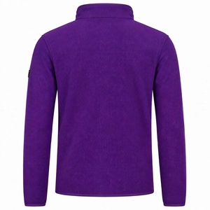 Sudadera polar personalizada para hombre con media cremallera, cálida para invierno, morada, de manga larga, holgada, lisa, informal, con cremallera de cuarto. - Product Image 4