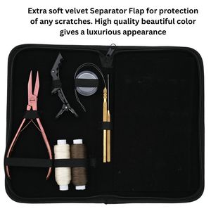 Best Hair Extension Tools Kit Flat Crimping Plier Hook Loop Tool Wig <b>Thread</b> Curved Needle Styling Sectioning Clips Beads Box - Product Image 5