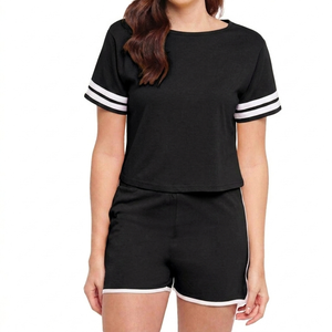 Conjuntos de Blusa y Pantalones Cortos de Verano para Mujer, al por Mayor, con Logotipo Personalizado, de Alta Calidad, Estilo Casual, Talla XL, Sólidos, de 2 Piezas - Product Image 6