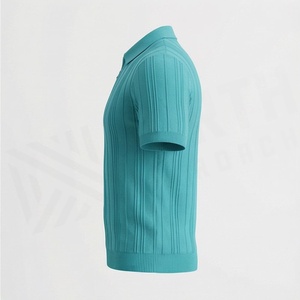 College Trend Solid <b>Half</b>-Zip Mens Polo <b>Shirts</b> Plus Size Breathable Quick Dry Jersey Fabric High Street Customized Color - Product Image 3