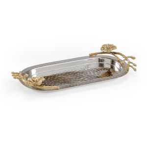 Plateau de service festif en aluminium, parfait pour les célébrations, idéal pour présenter des collations, des desserts et des boissons avec un style décoratif. - Product Image 1